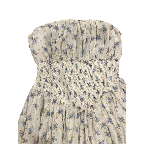 NWT! VICI Ditsy Floral Coquette Strapless Tie-Back Mini Dress Size Small - Picture 2 of 8